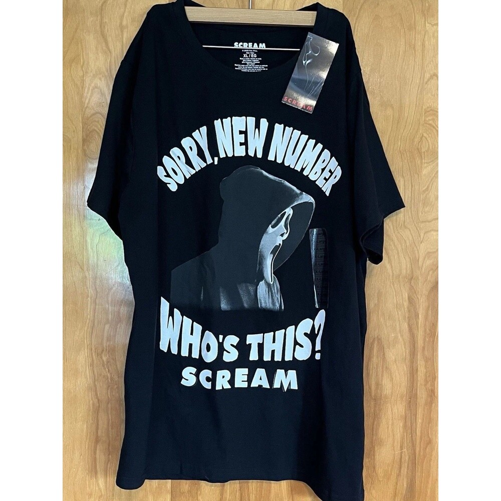 Ghost Face Scream T-Shirt Halloween Horror Slasher Spooky “New Number” Mens XL